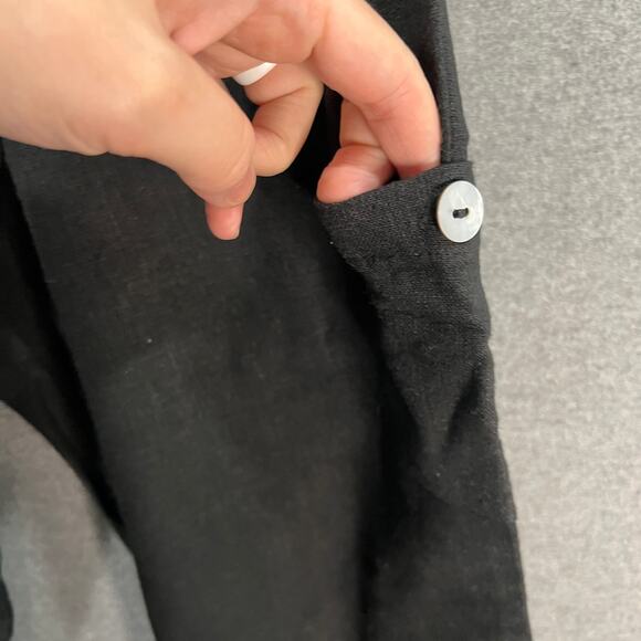 Susan Graver Petite Pure Easy Linen Utility Crop Pant Black, Petite XX-Small - Picture 10 of 11